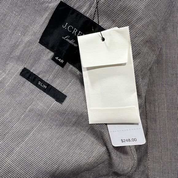 J Crew Ludlow 44R Slim fit tan Windowpane Japan cotton Blazer Jacket AH936 NWT - Picture 5 of 16